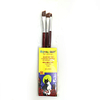 Набор кистей синтетических  3 шт Royal-Art плоские скошенные  RA-7690