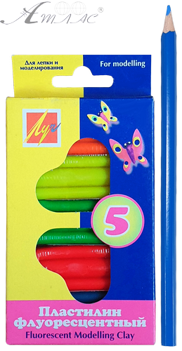 Пластилин Луч флуоресцентный 5 цветов 12С 764-08 Пластилин Луч флуоресцентный 5 цветов 12С 764-08