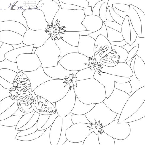 Холст с контуром Цветы на подрамнике 30 х 30 см 950750 Холст с контуром Цветы на подрамнике 30 х 30 см 950750