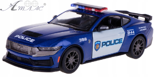 Машинка Kinsmart Ford Mustang 2024 Dark Horse Police синя  KT5455WPR