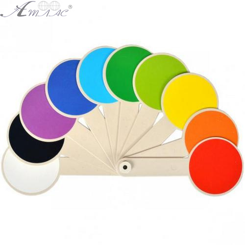 Віяло Геометрічні фігури та кольори, білий пластик AS-0009, К-5375 фото 2 Віяло Геометрічні фігури та кольори, білий пластик AS-0009, К-5375 фото 2