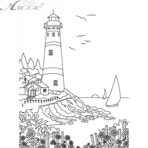 Полотно з контуром Маяк на підрамнику 30 х 40 см 950584