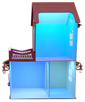 Домик № 4 ( 2 этажа, 3 комнаты, терраса ) - Крашеная фанера + подсветка + пульт + Wi-Fi - 74 х 41 х 87 см AS-4270, BF-004