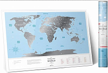 Скретч-карта Мира Silver 80 х 60 см 16261