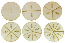 Дроби навчальні від 1 до 6 частин d = 10 см з фанери AS-7106, О-00014