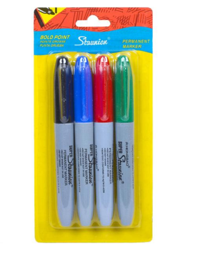 Маркер перманентный НАБОР 4 цвета  99000-4