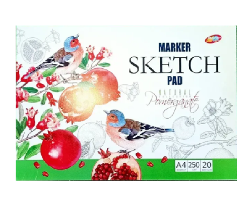 Альбом для рисования Скетчбук для маркеров клеевой (гранат) А4 250 г/м  20 листов  11125