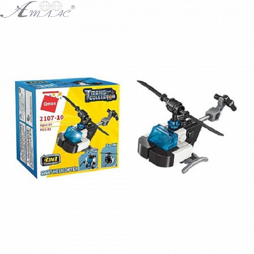 Игрушка Конструктор Qman Вертолет Полиция 3в1 32 детали 2107-10 Игрушка Конструктор Qman Вертолет Полиция 3в1 32 детали 2107-10