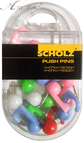 Кнопки гачки Scholz 15 шт. кольорові, в прозорій коробці 4845