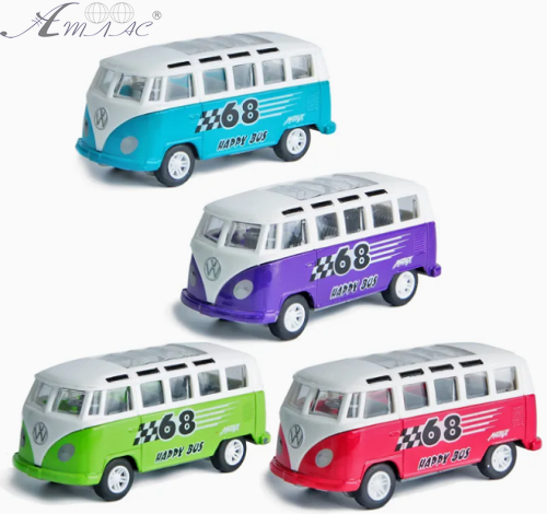 Автобус Автопром Volkswagen Т1 металл инерционная 8см  7828