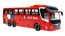 Игрушка Автобус Tour Bus Красный двери открываются свет звук 28 см  WY1107В