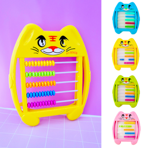 Счеты детские с ножкой, Кот пластиковые 14 х 16 см  924111