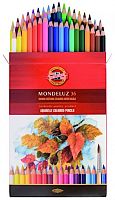 Карандаши акварельные цветные Koh-I-Noor Mondeluz 36 цветов шестигранные  3719
