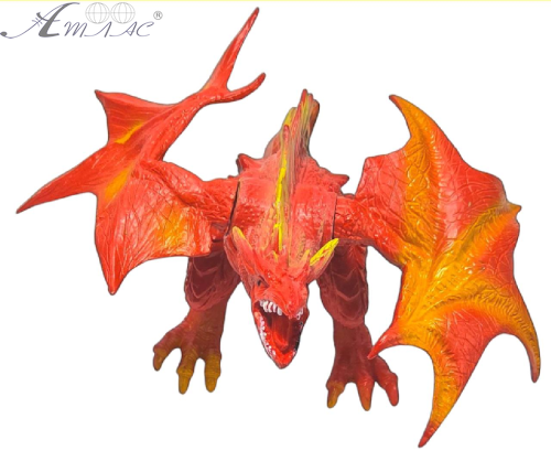 Игрушка Дракон фигурка Оранжевый стоит 16см резина  11266 фото 2