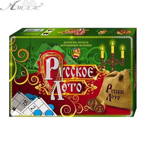 Гра Настільна Російське лото з дерев'яними барилами  DTG39-1