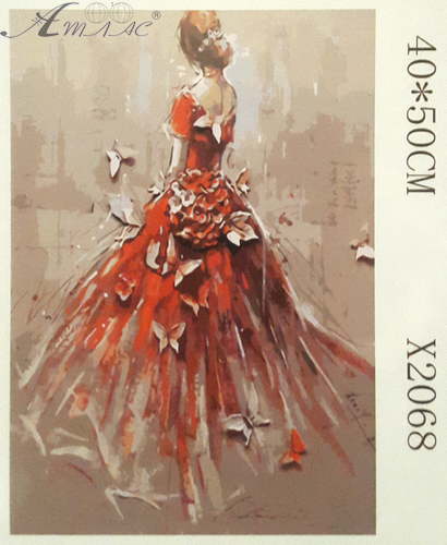Картина по номерам 40*50см x2068 Девушка в платье Картина по номерам 40*50см x2068 Девушка в платье