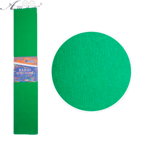 Бумага гофрированная Зеленая 50х200см 55% цена за 10шт  KR55-8031