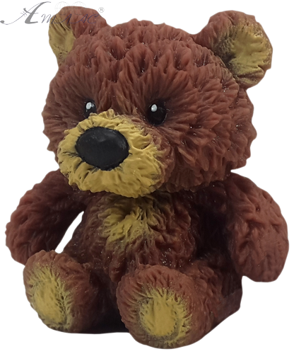 Игрушка силиконовая антистресс, медведь большой красно-коричневый 7 см 14705