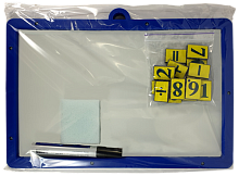 Доска Магнитная сухостираемая с пластиковой рамкой с Цифрами и маркером 33,5 х 23.8 см  AS-0222