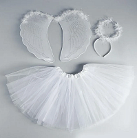 Карнавальный набор Крылья Ангела с нимбом и юбкой  03066