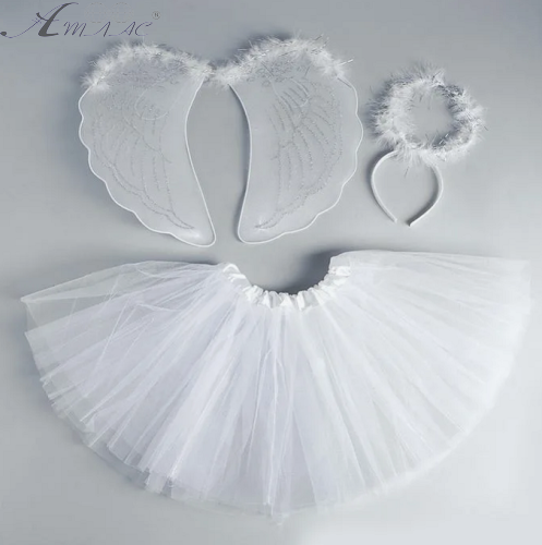Карнавальный набор Крылья Ангела с нимбом и юбкой  03066