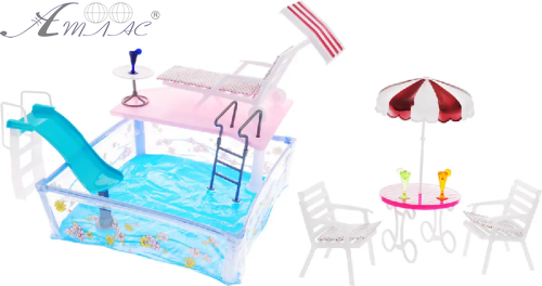 Лялькові меблі набір Gloria Басейн  2578