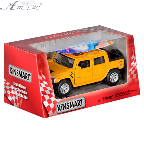 Машинка Kinsmart Hummer H2 SUТ 2005, с доской для серфинга KT5097WS 