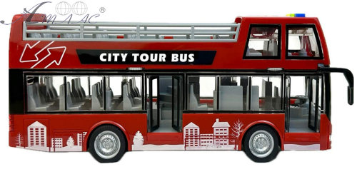 Іграшка Автобус Shuttle Bus кабріо двоповерховий червоний 28 см  WY916A фото 2