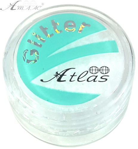 Блискітки (Гліттер) великі Атлас 1 гр - Білий Сніг пухнастий AS-2402