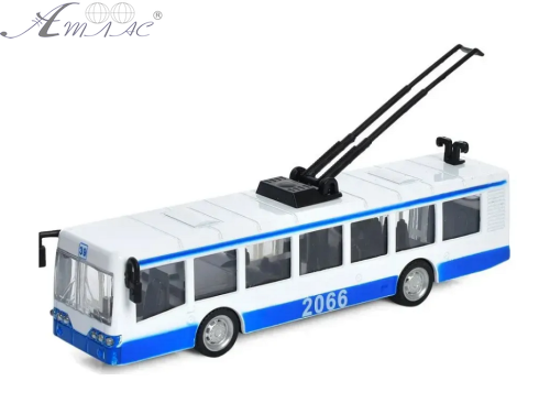Модель АвтоХіт Тролейбус Синій метал інерційний  М5661