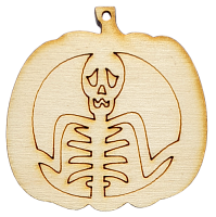 Фигурка фанерная - Тыква со скелетом 5 x 5 см AS-4626, В-0212