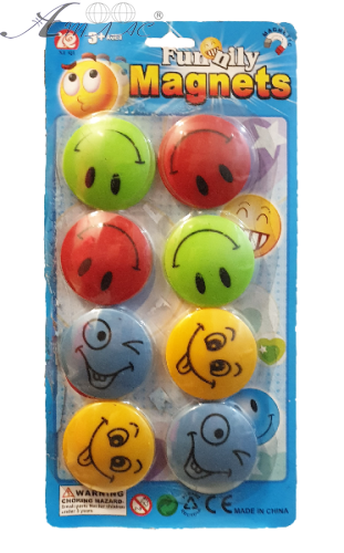 Магніти круглі 8шт SMILE d=5см пластик 01429 Магніти круглі 8шт SMILE d=5см пластик 01429