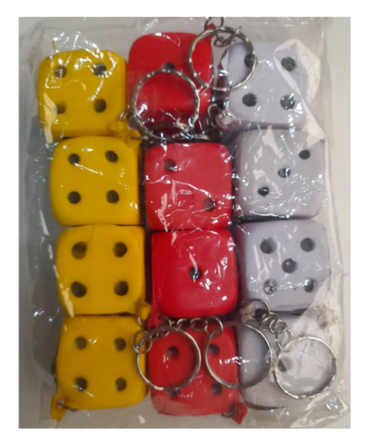 Брелок Кубик игровой мягкий плавает 3 см  12467  фото 2