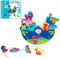 Іграшка Шнурівка Балансир дерев'яна Dino-парк  MD1720