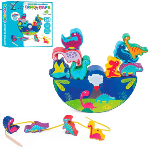 Іграшка Шнурівка Балансир дерев'яна Dino-парк  MD1720
