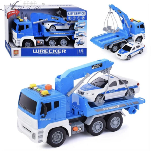 Іграшка Машинка Евакуатор та Поліція інерційна світло та звук 31 см  WY831B фото 2