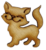 Фігурка фанерна - міні Котик хвостик вгору 2,8 см AS-4678, В-0134
