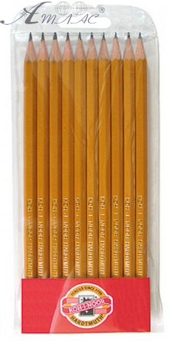 Карандаши графитовые набор Koh-i-Noor 10 шт 2H, H, HB x 3 шт, B x 2шт, 2Bx2 шт, 3B 1570/10 Карандаши графитовые набор Koh-i-Noor 10 шт 2H, H, HB x 3 шт, B x 2шт, 2Bx2 шт, 3B 1570/10