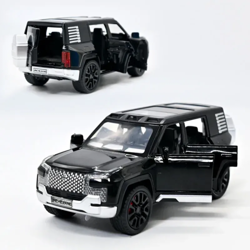 Машинка Автоэксперт Range Rover Defender черная 14см двери свет звук  16744 