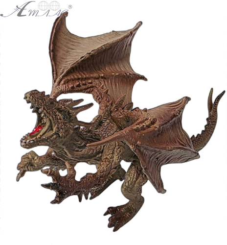 Игрушка Дракон фигурка Коричневый с крыльями 16см резина  15730