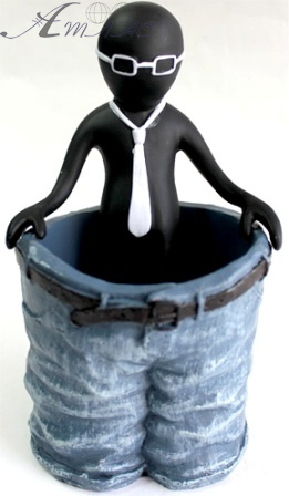 Стакан для ручек ЧГ керамический, джинсы с человеком 562061