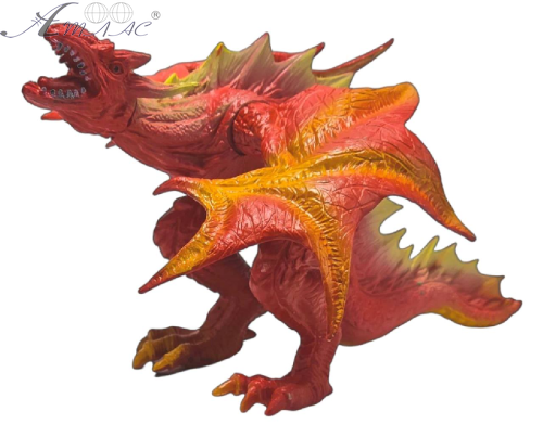 Іграшка Дракон фігурка Помаранчевий стоїть 16см гума  11266