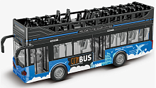 Іграшка Автобус кабріо двоповерховий синій 28 см  JS-122