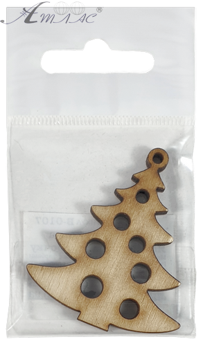 Фігурка фанерна - Ялинка маленька з отворами 5 см AS-4646, В-0107 фото 2