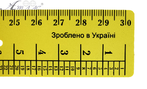 Лінійка 30 см Закрійника жовта AS-0617 фото 3