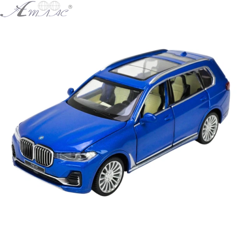 Машинка Автопром BMW Х7 синя метал світло звук 16см  68470