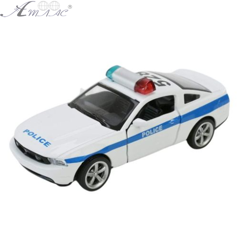 Модель Автопром Ford Mustang GT Police Біла металева інерційна 11см  4372