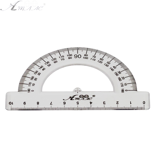 Транспортир пластиковий, надрукований AS-0602, К-9011