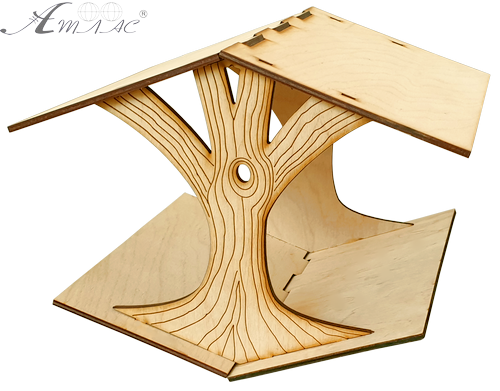 Годівничка фарбована № 2/1 морилка під лаком 24.5 х 22.5 х 19.7 см AS-4292 фото 2