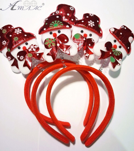 Обруч Новорічний зі сніговиком  08500